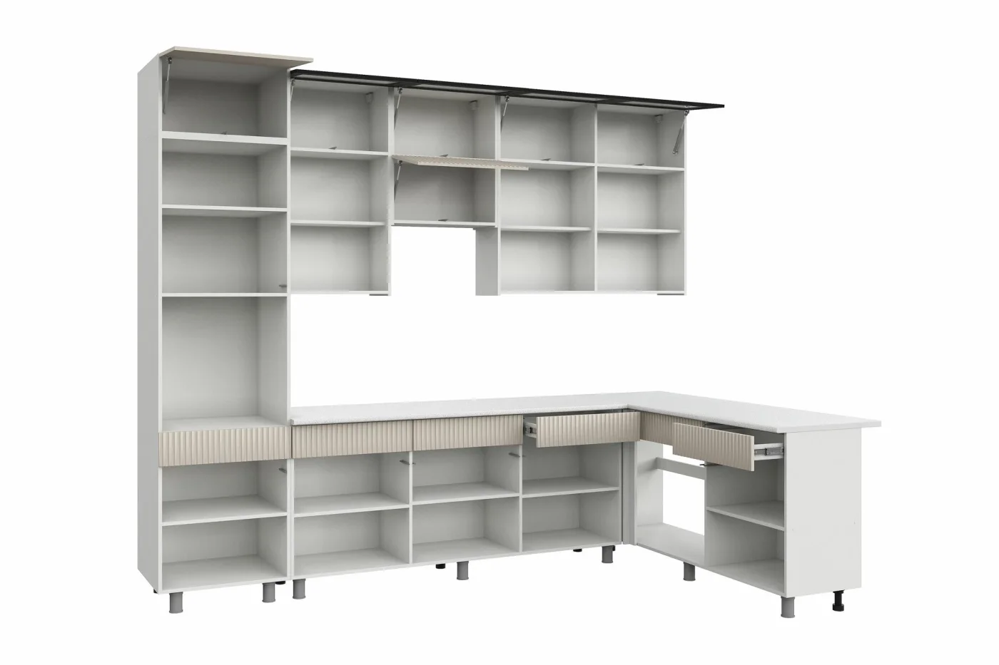 Кухонный гарнитур "София" (3х1,8м) (Белый/Меланж/Черный/Антарес)